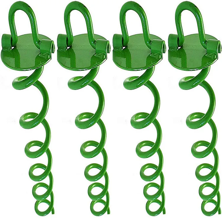 Spiral Ground Anchor with Dog Tie Out Trampoline Anchor Stakes
