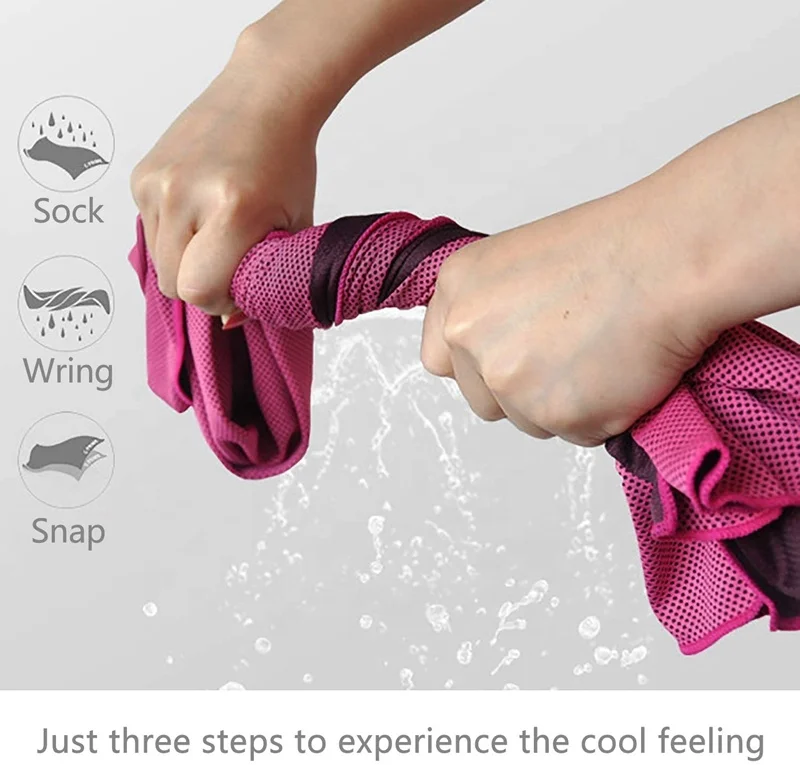 Best Wholesale Custom Pink PVA Microfiber Cooling Towel Magic Ice Instant Cool Towel