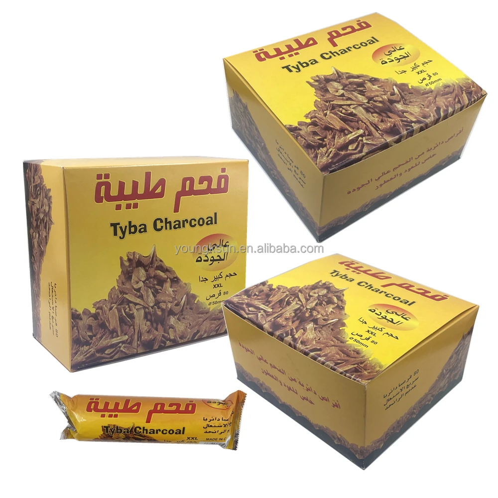 YKS 50mm instant shisha coal fruit wood briquette incense hookah charcoal
