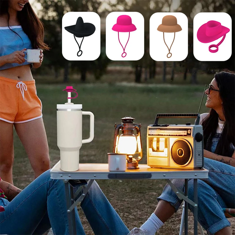 2024 New design Food Grade Silicone accessories For stanley cup straw covers topper tumbler straw cover drinking tips cover