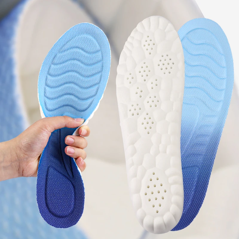 4D Cloud Technology Sports Comfort Insoles with PU Sole Soft Breathable Shock Absorption Cushion Running Orthopedic Care Insoles