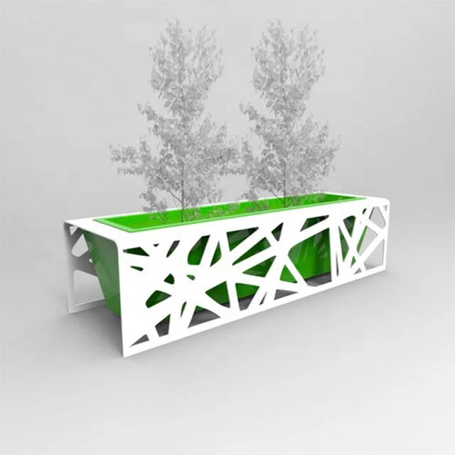 Outdoor Giant Laser Cutting Plant Pot Street Decoration Planter Tree Holder