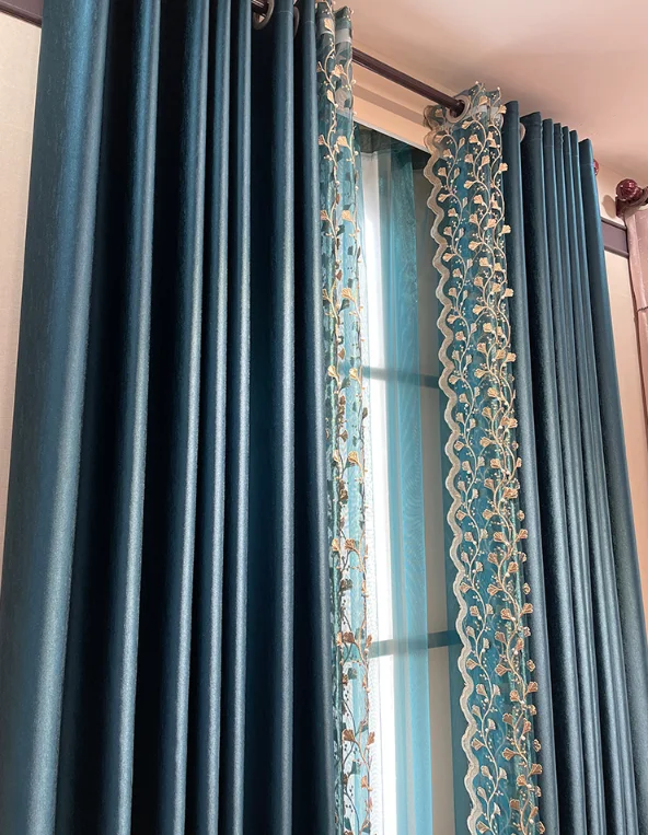 Light Luxury French Silver Luxury Curtain Model Room Curtain