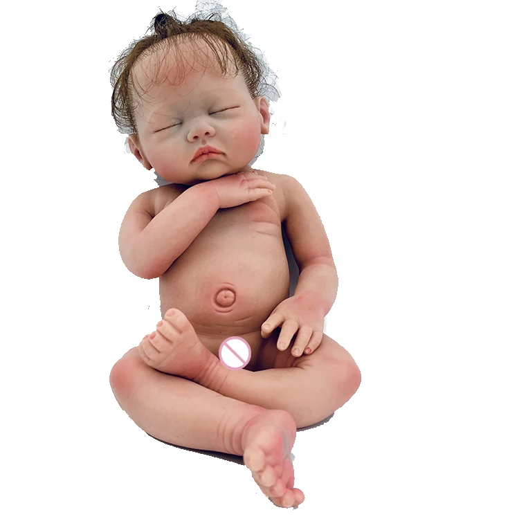 18 Inch Bebe  Full Body Solid Silicone Reborn Dolls Painted Bebe Reborn Likelike Handmade Bebe Reborn De Silicone (1600528679555)