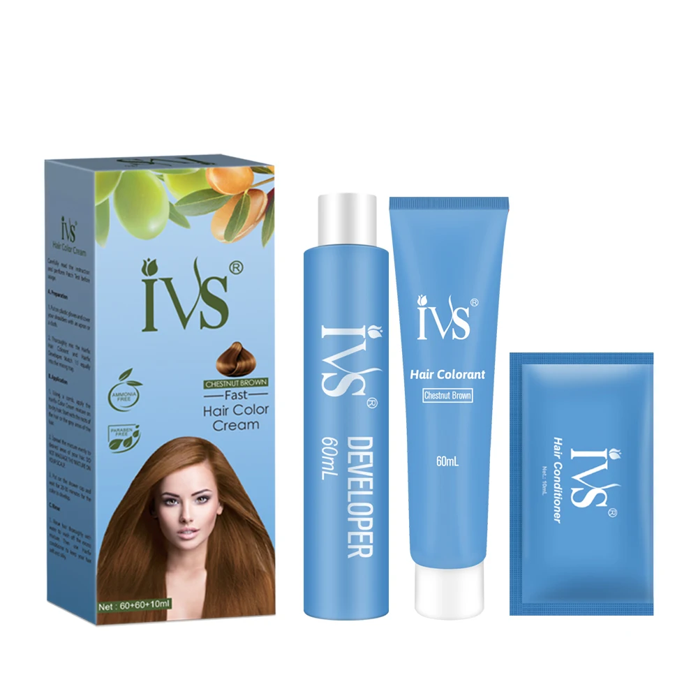 IVS professional salon use home use best black dye hair color noni colouring hair cream for man and women
