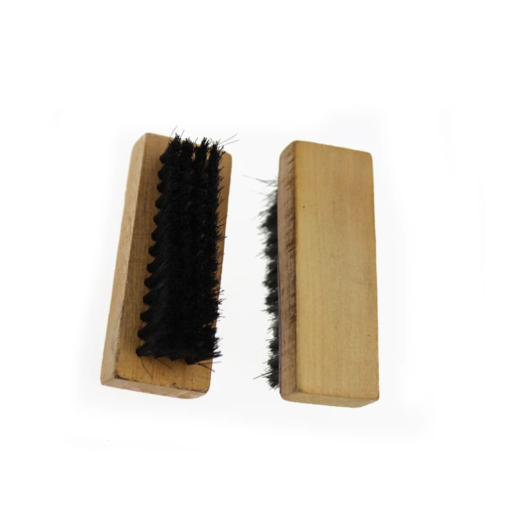 Horsehair Shoes Polish Brushes Leather Shoes Boots Care Wooden Shoe Brush
