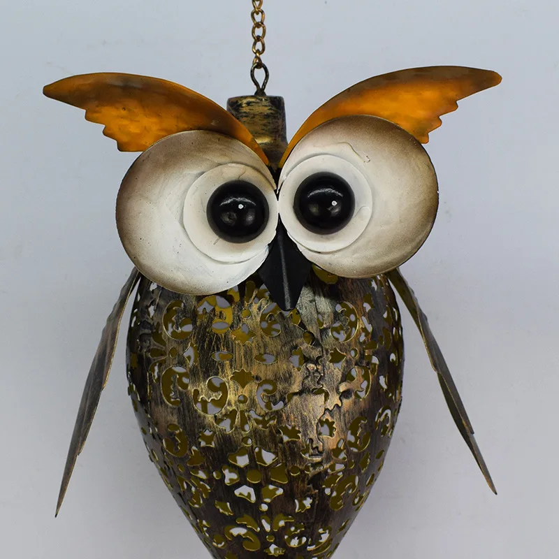 Hot Selling Waterproof Garden Indoor Outdoor Grace Owl Shape Solar Wind Chimes
