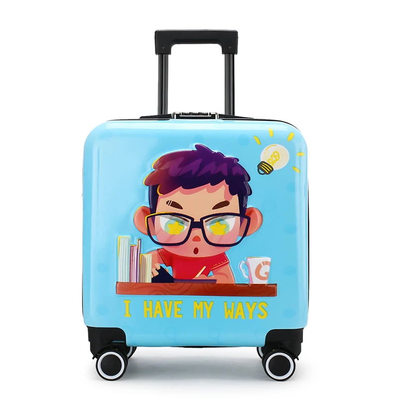 Wholesale kids luggage customized PC kids suitcase with universal wheels carry on luggage of 20 inch