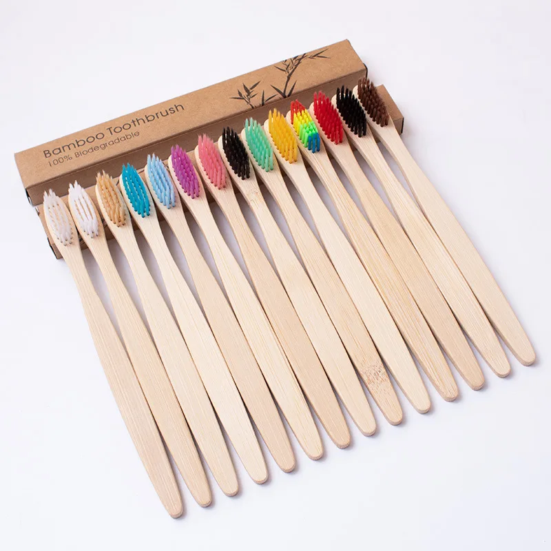 Hot Selling Custom Logo 100% Eco-friendly Natural Soft Charcoal Biodegradable Bamboo Toothbrush For Adult Kids