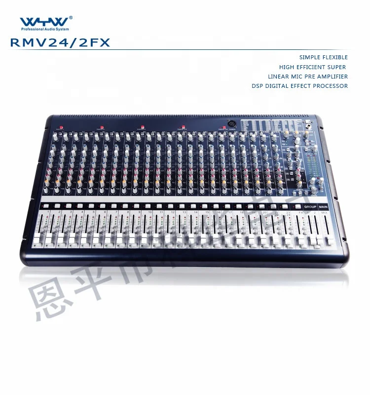 Профессиональный звуковой микшер RMV24/2FX USB 20 моно 2 стерео