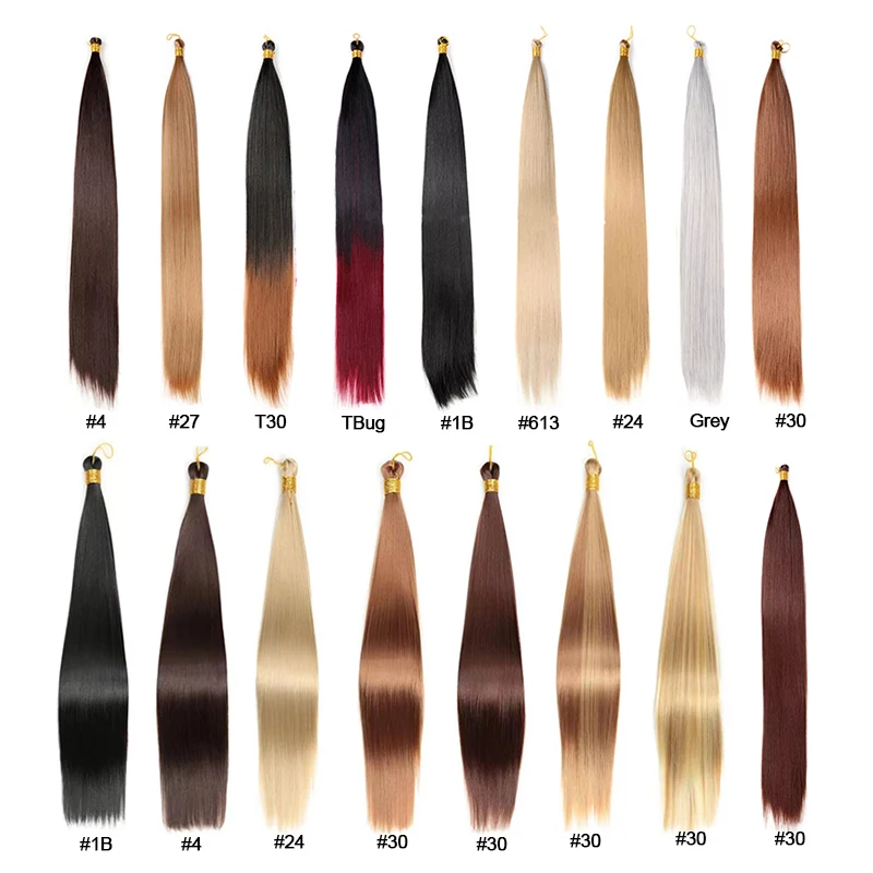 Wholesale 22inch 150g Synthetic Smooth Braid Hair Bundles Pre Stretched Silky Bone Straight Braiding Hair Bulk Crochet Hair