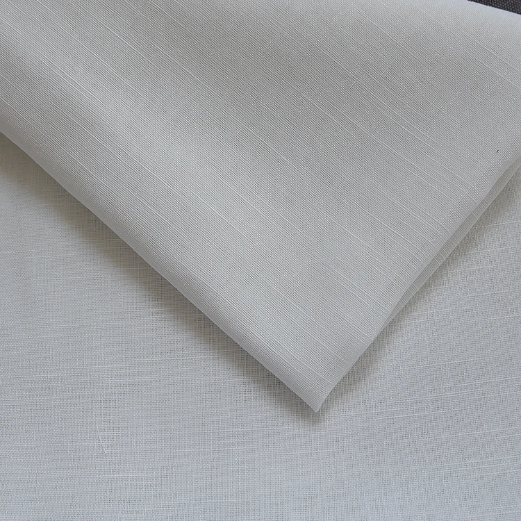 Polyester Pure White home decor sheer fabric anti static sheer gauze fabric for window curtain air permeability sheer fabric