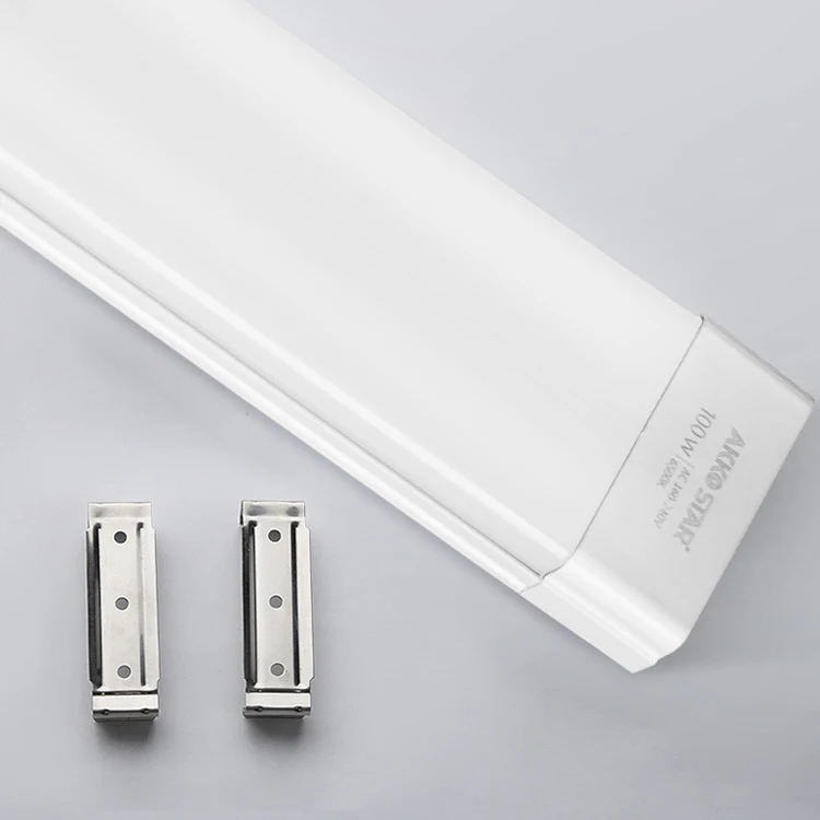 AKKO STAR High Brightness White AC180-240v/50HZ 100W 1200mm 6500K PC Cover LED Dust Proof Light Fixture Tube