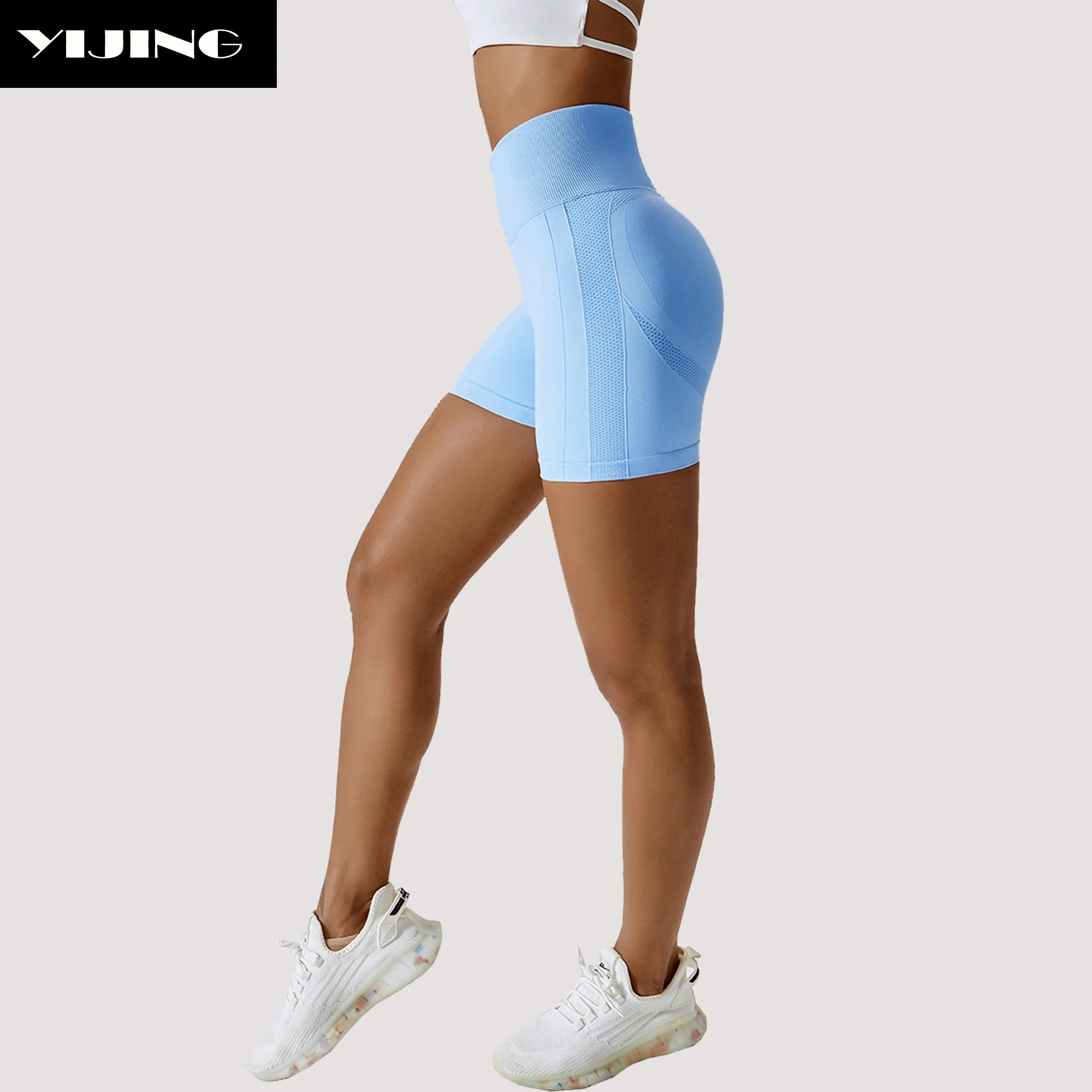 Pastel Summer Colors Yoga Short Women Fitness & Yoga Wear Shorts Yoga Booty Shorts New Fashion Ladies Sportswear Blank Pattern