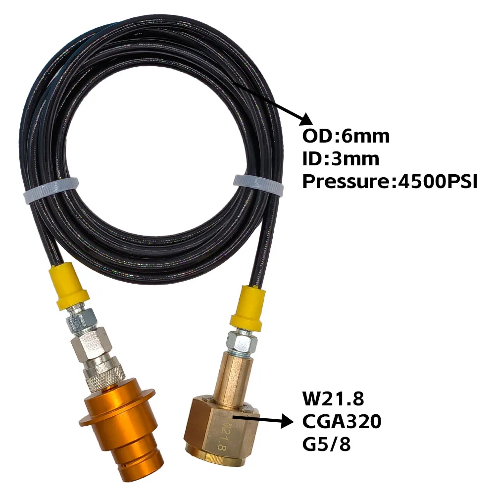 Soda Machine Adapter with Quick Connector Hose, Soda CO2 Stream Cylinder CGA320 Threaded Refill Fit for Soda Terra, Art, DUO