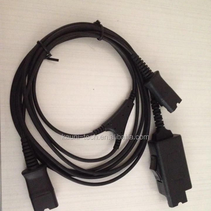 Y splitter adapter Y training QD cable adapter with mute switch for PLT headset for call center telephone