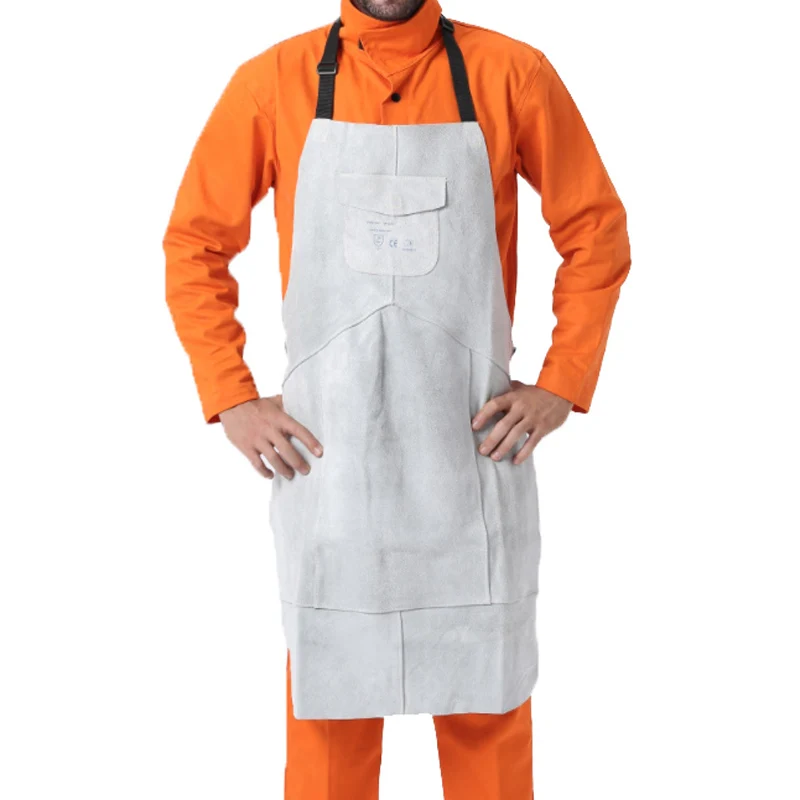 Welding Protection Heat Flame Resistant Split cowhide leather Chest Protective Welding BBQ Apron