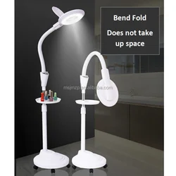 Floor mounted LED eyebrow beauty lamp with wheels 16x magnifying glass beauty tattoo lamp