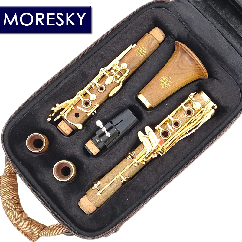 Professional Wind Instrument Bb Tune Clarinet Gold Plated 18 Keys Guaiacumofficimale Wood Clarinette Klarnet