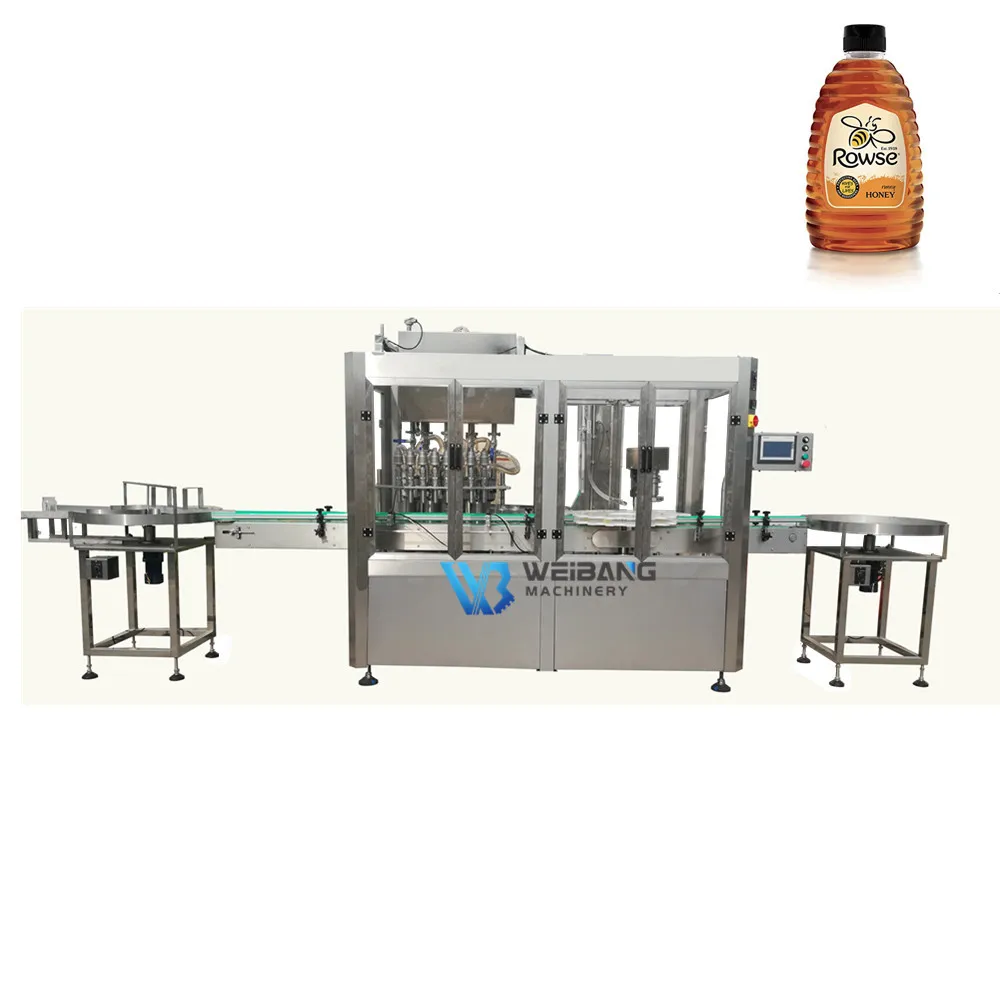 WB-J8 Automatic Bottling Equipment apple strawberry jam Glass Jar Filling production line