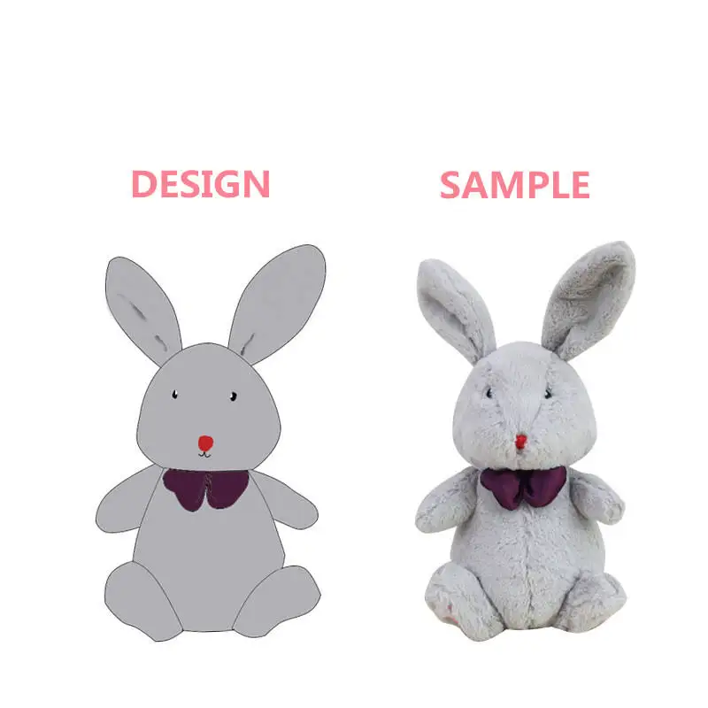 2023 custom plush bunny fur plush toys stuffed rabbits no moq stuffed animals high quality plushie