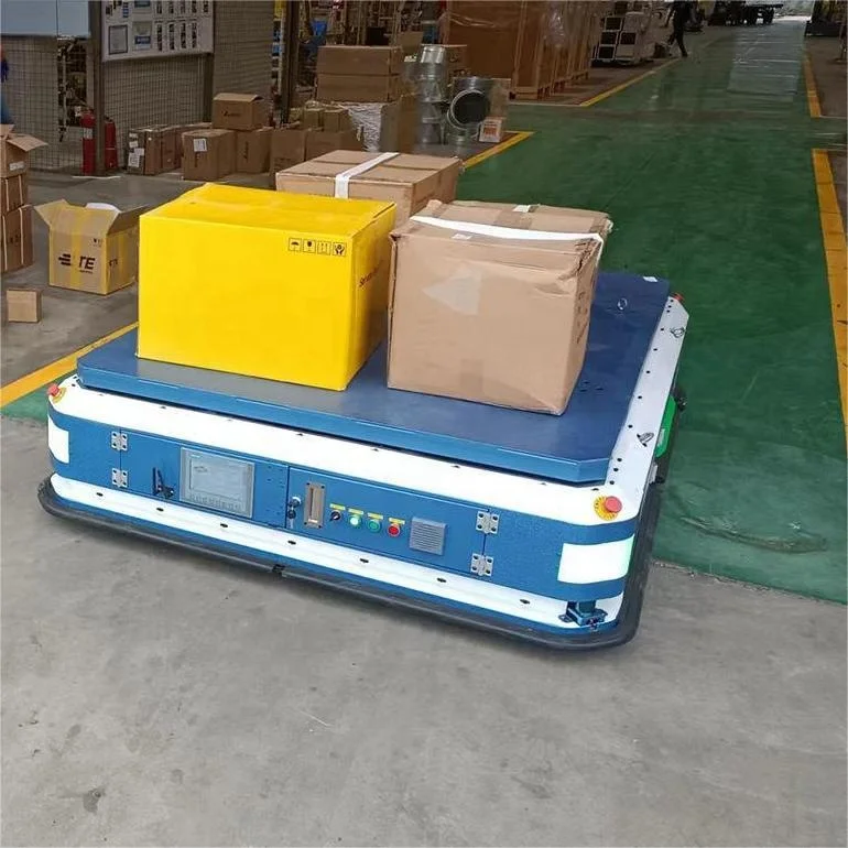 Automatic Guided Material Transport Robot Platform Transfer Cart Vehicle Heavy Load Automated Guided Rail Agv