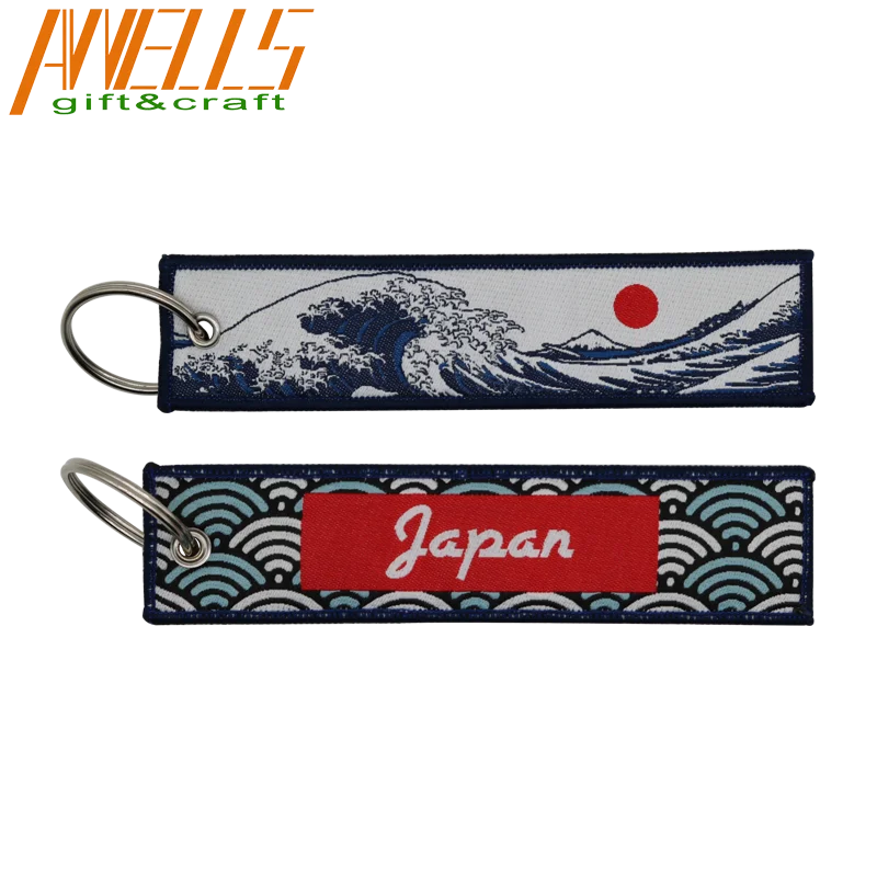 Personalized Airplane Aviation Tags Key Chain Fabric Custom Woven Keychain