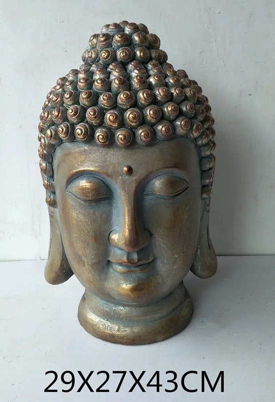 Garden ornaments bronze big MGO resin buddha head statue outdoor indoor buddha head sculpture Feng Shui decoration