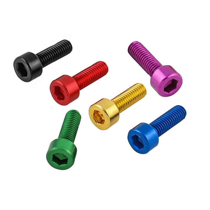Anodized Aluminum M6 Hex Socket Head Bolt din 912 Truss Style with 20mm 16mm Length Aluminum Screw Color Allen Bolt