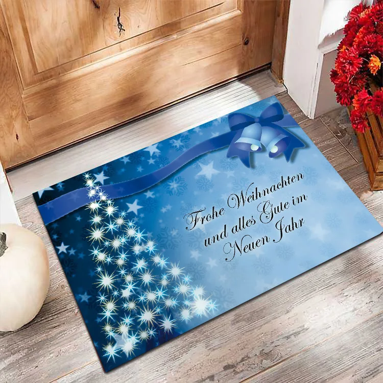 Wholesales Home Decor PVC Halloween Nonslip Floor Rugs Custom Snowman Christmas Printing Door Mat