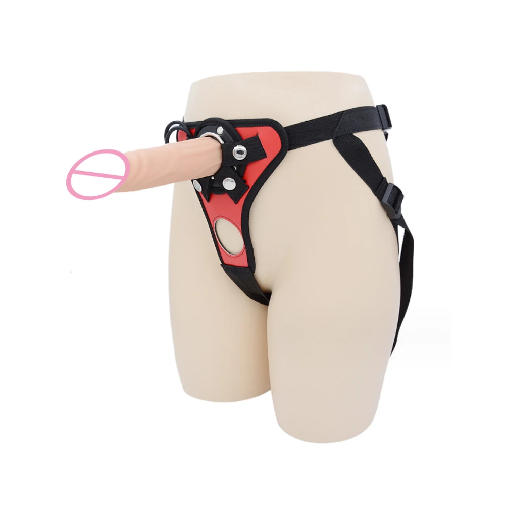 NEW Wearable Soft Silicone Dong Strap On double Dildo Panties Adjustable Harness Realistic Penis