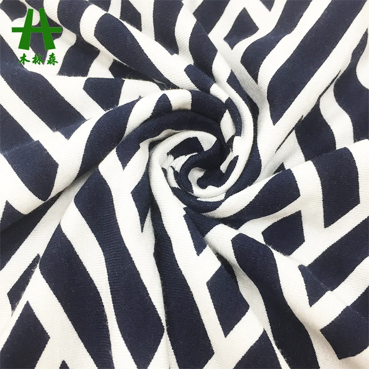 Mulinsen Textile OE Knit Printed Rayon Fabric for Dress