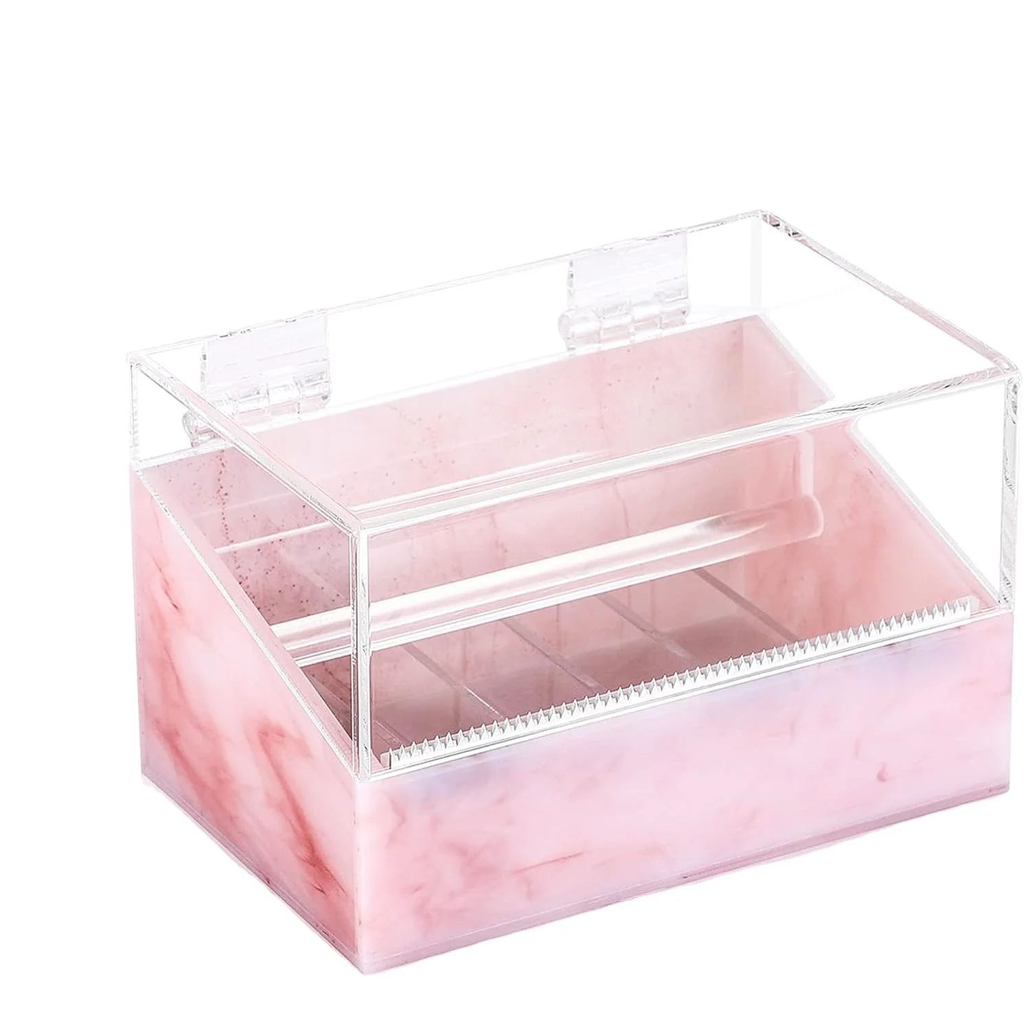 Dustproof Eyelash Tape Cutter Acrylic Multi-Grids Tapes Storage Box False Eyelash Tape Dispenser Holder Eyelash Tool