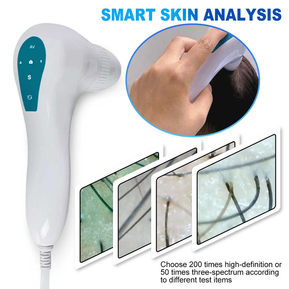 7 in 1 multifunctional analyzer scalp hair scalp analysis hair loss treatment scalp massager 200X camera beauty machine