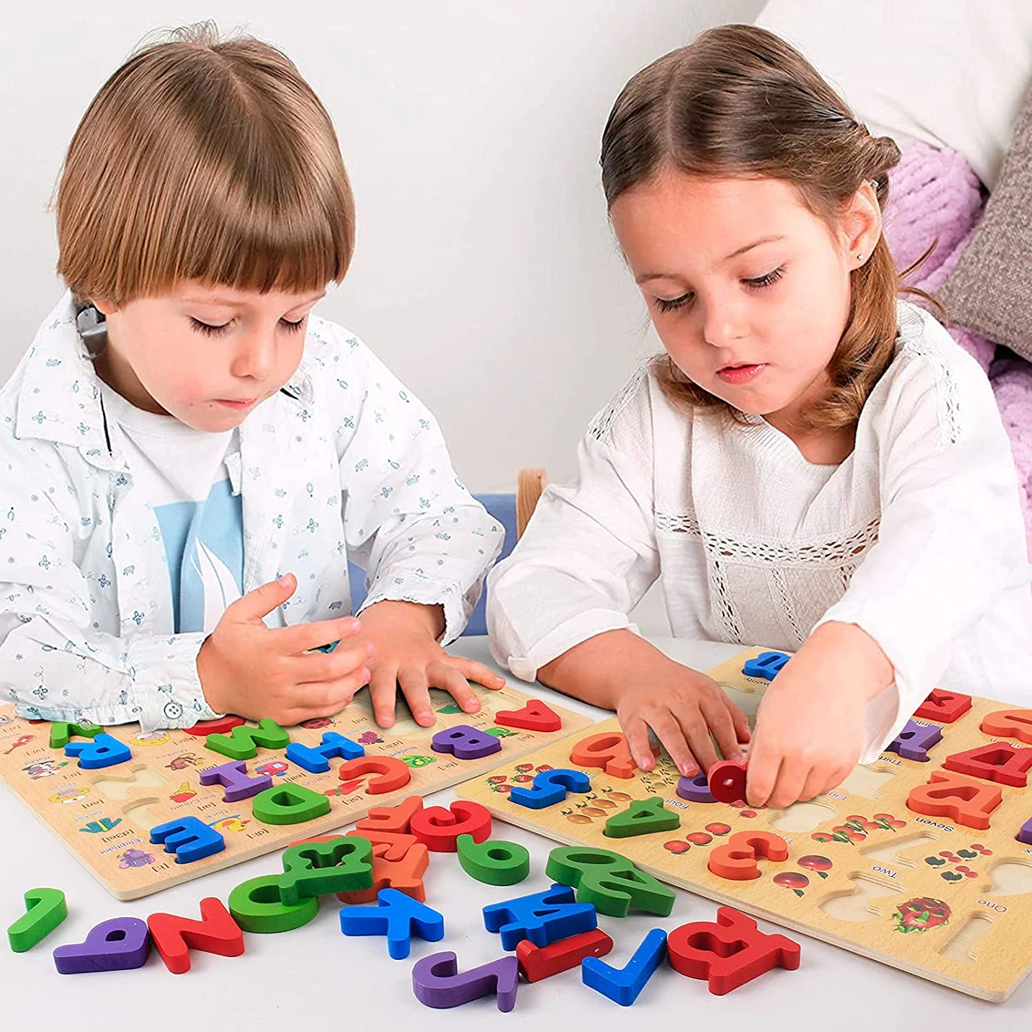 See and Spelling Learning Toy Wooden Preschool Educational Matching Letter Game Toys Develops Alphabet Words Spelling Skills Toy