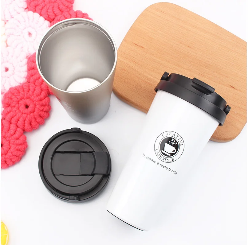  16oz 2019 оптовая продажа многоразовые с вакуумной изоляцией из нержавеющей стали металлическая кружка чашка индивидуальный логотип фляга молока кофейная