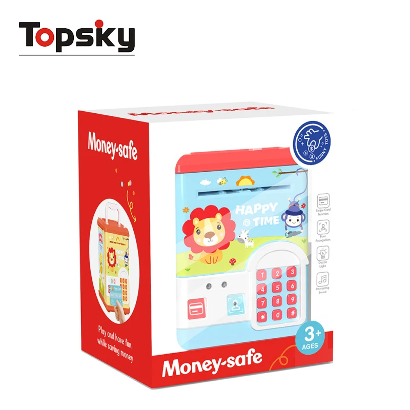 Topsky Funny Plastic Money Box With Password Save Paper Money And Coin Machine Electric Face Recognition Piggy Bank For Kids