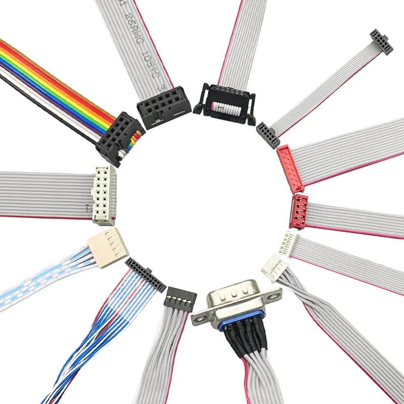 2.54 Pitch Flat Ribbon Cable 1.27MM IDC Wire Customized Wiring Harness