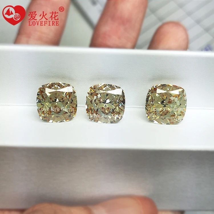 Ice flower cut cz stones 5A+ cushion crushed ice cut 4 colors cubic zirconia stones for jewelry making