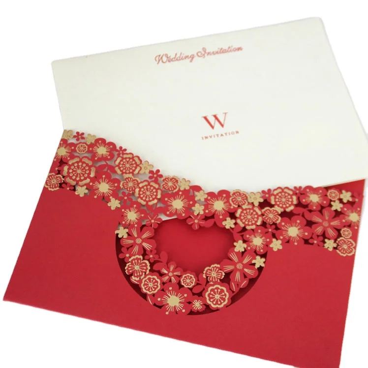 Роскошная Свадебная пригласительная открытка с золотым тиснением цвета вишневого дерева