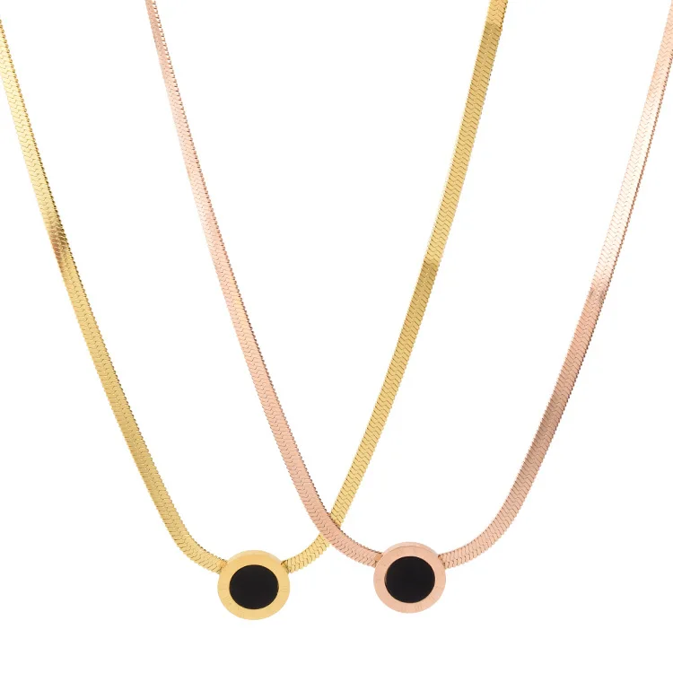 
Amazon Snake bone chain Roman round Necklace Pendant titanium steel jewelry 