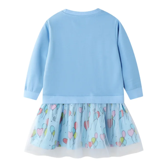 
PHB 40486 cartoon design fashion fall long sleeve girls overall dress 