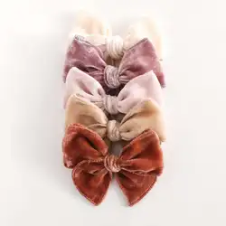 Baby Girl custom handcraft velvet bow clips velvet headband velvet fable bow