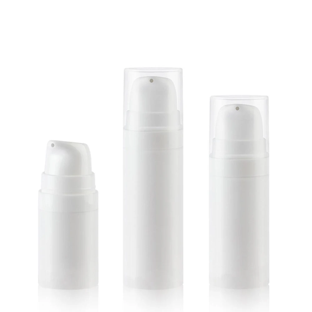 Mini Sample bottle PP plastic white 5ml airless cosmetic pump bottle for lotion serum