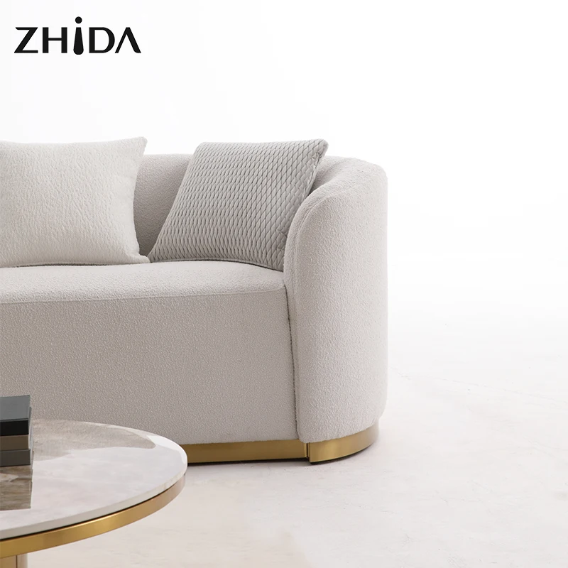 Italian Style Curved Sofa Luxury High-end Design Custom Home Furniture Living Room Sofas Fabric Sectional Sofa Set For Hotel