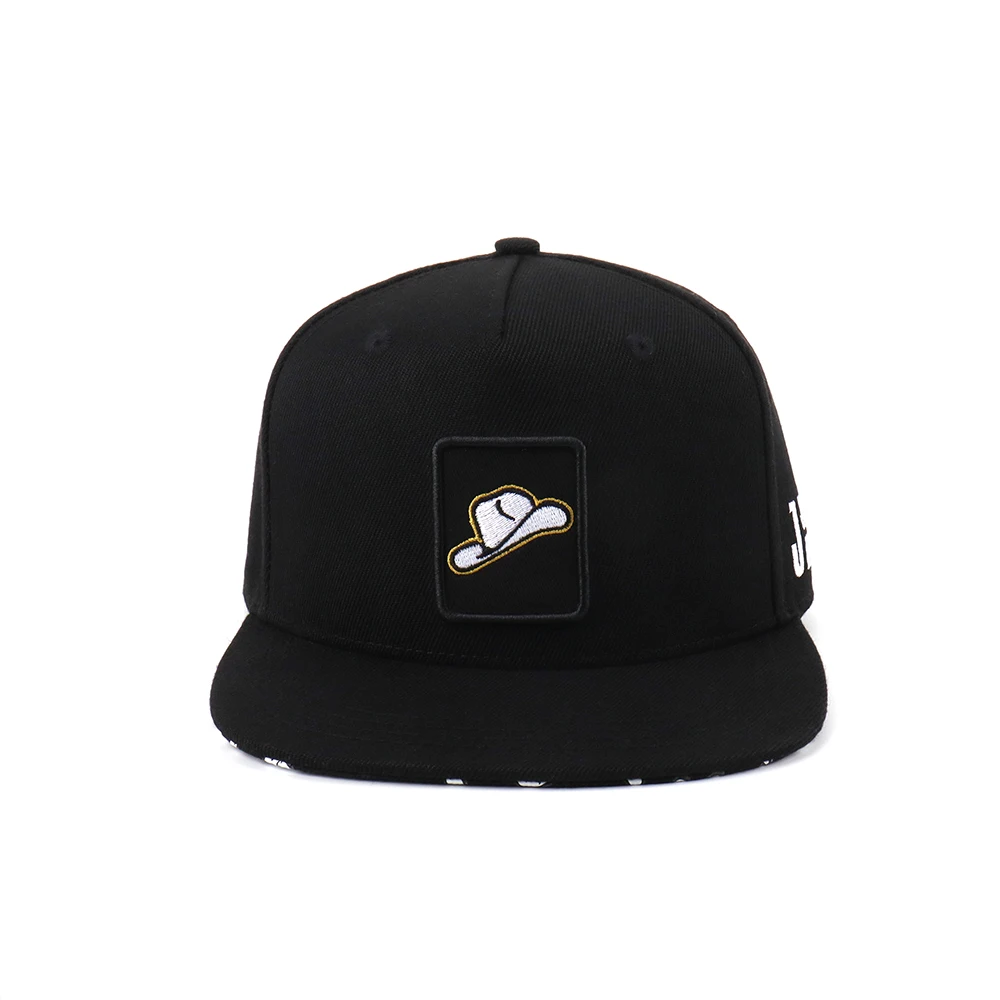 oem custom print Brim Snapback caps custom embroidered  logo 5 panel snapback hat hiphop cap snapback