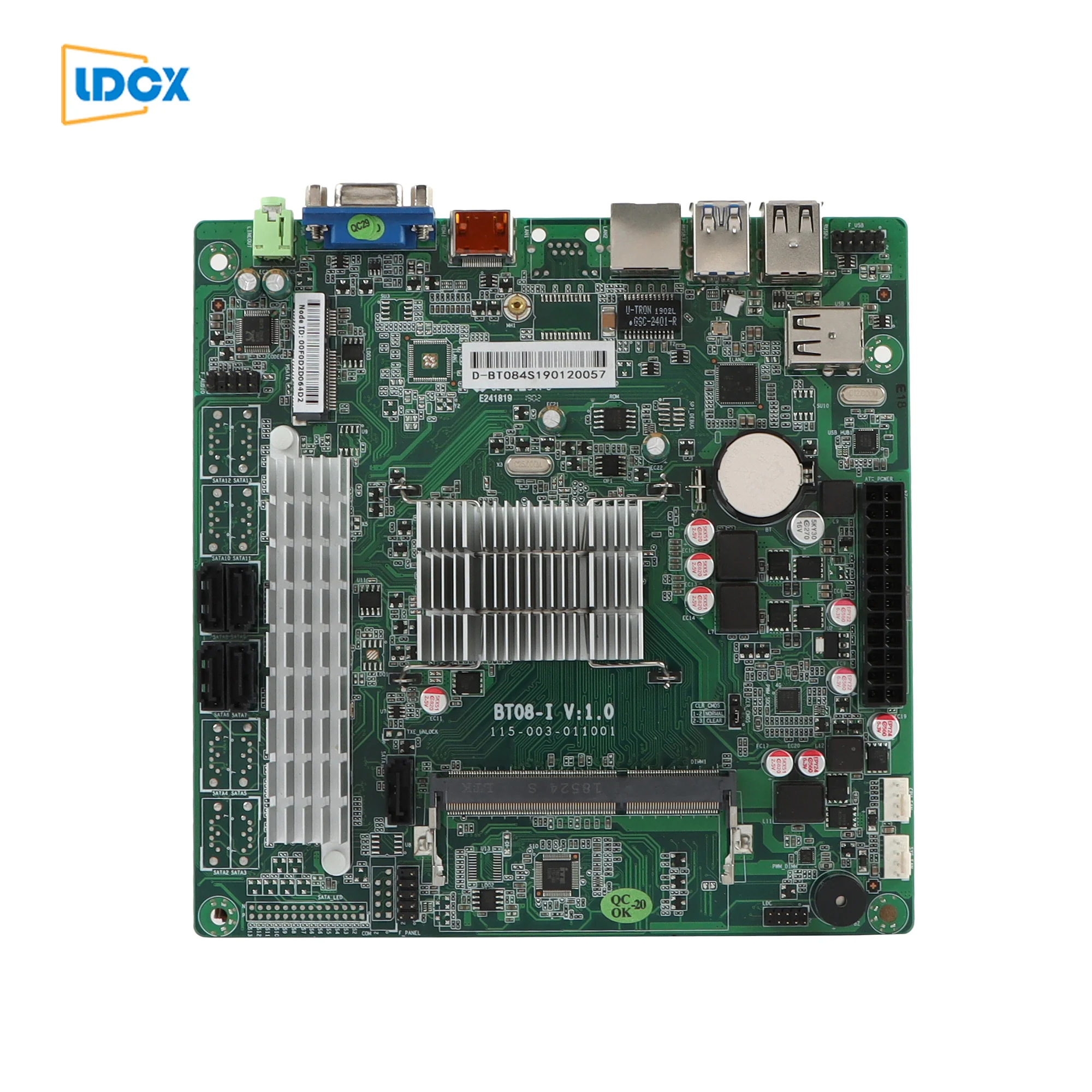 LDCX J1900 4 core multi SATA fan free Mini ITX computer motherboard