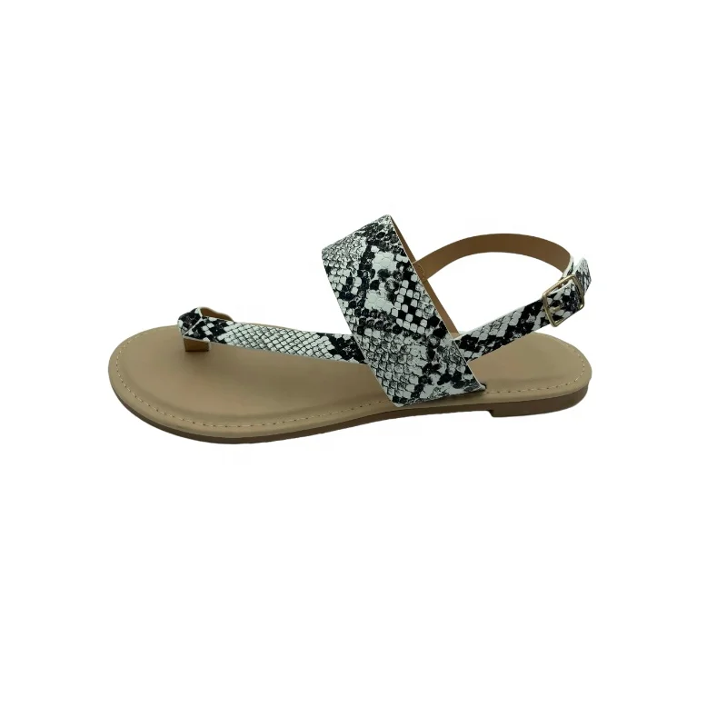 Snake PU Ladies sandals summer sandals for women Fashion sandals with flat bottom