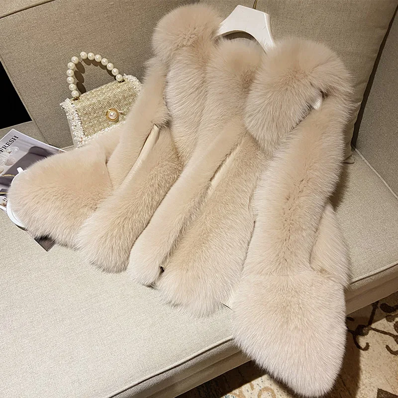  Зимний двухсторонний меховой жилет женский из искусственного меха для
