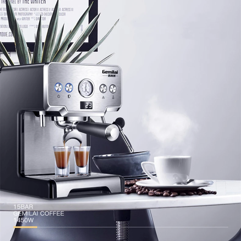 Gemilai CRM3605 High Quality Programmable Espresso Machine Commercial Cafe Expreso Coffee Maker Automatic Garland Steam